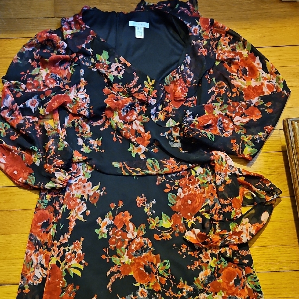 London Times Size 12 Faux Wrap Dress - Picture 2 of 16